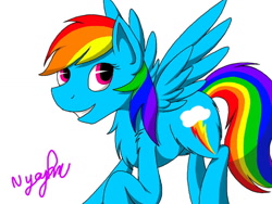 Size: 1024x768 | Tagged: safe, artist:yogfan, imported from derpibooru, rainbow dash, pony, female, simple background, solo, white background