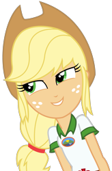 Size: 2313x3525 | Tagged: safe, artist:sketchmcreations, imported from derpibooru, applejack, equestria girls, legend of everfree, female, hat, leaning, simple background, smiling, smug, solo, transparent background, vector