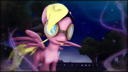 Size: 1920x1080 | Tagged: safe, artist:skilm, imported from derpibooru, pegasus, pony, 3d, :p, female, night, solo, source filmmaker, tongue out, tree