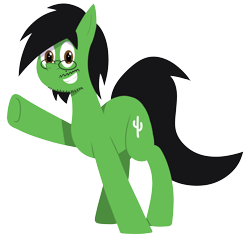 Size: 2216x2176 | Tagged: safe, artist:b-cacto, imported from derpibooru, oc, oc only, oc:cactus needles, earth pony, pony, 2017 community collab, derpibooru community collaboration, grin, looking at you, sidemouth, simple background, smiling, solo, transparent background