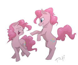 Size: 715x600 | Tagged: safe, artist:bypenandhoof, imported from derpibooru, pinkie pie, earth pony, pony, bubble berry, duo, female, male, mare, rule 63, self ponidox, simple background, stallion, white background