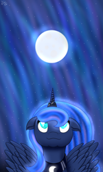 Size: 1280x2133 | Tagged: safe, artist:tlmoonguardian, imported from derpibooru, princess luna, pony, female, floppy ears, full moon, moon, solo, winter solstice