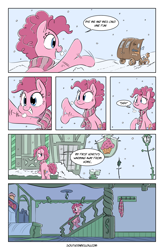 Size: 3500x5333 | Tagged: safe, artist:dilarus, artist:greyscaleart, artist:trevorrain, deleted from derpibooru, imported from derpibooru, cup cake, pinkie pie, oc, oc:straight and narrow, comic:closed for the holidays, absurd resolution, comic, sugarcube corner