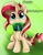 Size: 600x768 | Tagged: safe, artist:firimil, imported from derpibooru, sunset shimmer, pony, unicorn, equestria girls, cute, female, gift giving, happy holidays, looking at you, mouth hold, present, shimmerbetes, sitting, solo
