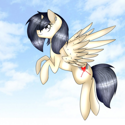 Size: 1024x1024 | Tagged: safe, artist:lightninghawk772, imported from derpibooru, oc, oc only, oc:sakura, pegasus, pony, female, flying, mare, solo