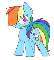 Size: 1065x1191 | Tagged: safe, artist:mr. rottson, imported from derpibooru, rainbow dash, backwards cutie mark, simple background, solo, transparent background