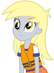 Size: 1797x2400 | Tagged: safe, artist:sketchmcreations, imported from derpibooru, derpy hooves, equestria girls, legend of everfree, female, frown, lifejacket, simple background, solo, transparent background, vector