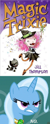 Size: 328x804 | Tagged: safe, artist:jill thompson, imported from derpibooru, trixie, cat, human, magic trixie, namesake, witch