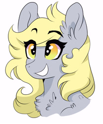 Size: 5000x6000 | Tagged: safe, artist:scarletskitty12, imported from derpibooru, derpy hooves, pegasus, pony, absurd resolution, bust, chest fluff, ear fluff, female, mare, portrait, smiling, solo