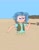 Size: 1700x2200 | Tagged: safe, artist:basher-the-basilisk, imported from derpibooru, petunia paleo, human, clothes, dirty, female, humanized, muck, mud, quicksand, shovel, smell, smelly, smiling, solo, sweat, visible stench, wasteland