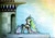 Size: 2819x2000 | Tagged: safe, artist:ponystarpony, imported from derpibooru, princess celestia, pony, balcony, female, solo, sun, traditional art