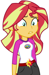 Size: 1994x3050 | Tagged: safe, artist:sketchmcreations, imported from derpibooru, sunset shimmer, equestria girls, legend of everfree, disturbed, female, simple background, solo, thousand yard stare, transparent background, vector