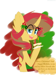 Size: 2400x3200 | Tagged: safe, artist:xxsunsetshimmer23xx, imported from derpibooru, oc, oc only, pony, christmas, holly, magical lesbian spawn, offspring, parent:sunset shimmer, parent:twilight sparkle, parents:sunsetsparkle, solo