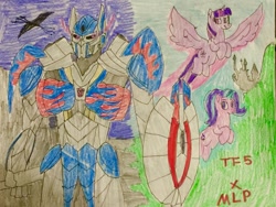 Size: 1024x768 | Tagged: safe, imported from derpibooru, starlight glimmer, twilight sparkle, alicorn, pony, dragonstorm, nemesis prime, optimus prime, transformers, transformers 5, transformers the last knight, twilight sparkle (alicorn)