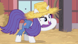 Size: 1000x563 | Tagged: safe, edit, edited screencap, imported from derpibooru, screencap, rarity, pony, simple ways, animated, female, gif, logo, logo edit, logo parody, rarihick, solo, tail, tail hole