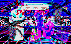 Size: 1028x639 | Tagged: safe, imported from derpibooru, spike, twilight sparkle, aesthetics, error, figure, glitch art, grid, japanese, palm tree, statue, tree, vaporwave, water, webcore