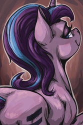 Size: 950x1433 | Tagged: safe, artist:mav, imported from derpibooru, starlight glimmer, pony, unicorn, /mlp/, equal cutie mark, female, lidded eyes, looking back, mare, smiling, solo