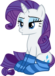 Size: 9495x13149 | Tagged: safe, artist:cyanlightning, imported from derpibooru, rarity, pony, ppov, .svg available, absurd resolution, clothes, female, lidded eyes, simple background, sitting, socks, solo, striped socks, transparent background, vector