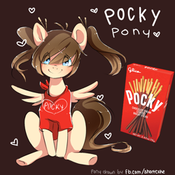 Size: 1500x1500 | Tagged: safe, artist:shortcxke, imported from derpibooru, oc, oc only, pony, food, pocky, pocky game, solo