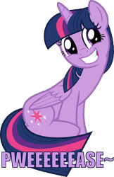 Size: 9079x13980 | Tagged: safe, artist:pink1ejack, edit, imported from derpibooru, twilight sparkle, alicorn, pony, absurd resolution, begging, cute, female, looking at you, meme, no in the comments, simple background, sitting, smiling, solo, transparent background, twiabetes, twilight sparkle (alicorn)