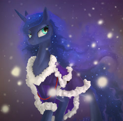 Size: 1400x1373 | Tagged: safe, artist:jaeneth, imported from derpibooru, princess luna, pony, female, snow, solo