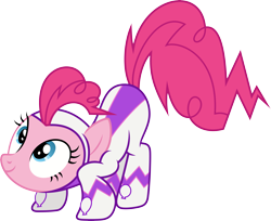 Size: 6001x4893 | Tagged: safe, artist:deratrox, imported from derpibooru, fili-second, pinkie pie, earth pony, pony, power ponies (episode), .svg available, absurd resolution, clothes, cute, diapinkes, face down ass up, female, power ponies, simple background, smiling, solo, transparent background, vector