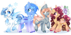 Size: 1024x512 | Tagged: safe, artist:pvrii, artist:silent-shadow-wolf, imported from derpibooru, oc, oc only, oc:cumulonimbus, oc:frost bite, oc:pinot noir, bat pony, pegasus, pony, female, male, mare, simple background, stallion, transparent background, unshorn fetlocks