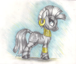 Size: 2444x2050 | Tagged: safe, artist:gaelledragons, imported from derpibooru, zecora, pony, zebra, cute, female, solo, traditional art