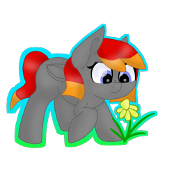 Size: 1000x1000 | Tagged: safe, artist:vanilla-calligraphy, imported from derpibooru, oc, oc only, oc:arian blaze, pegasus, pony, daffodil, flower, simple background, solo, spring, transparent background