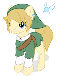 Size: 2071x2689 | Tagged: safe, artist:sawkssombercircus, imported from derpibooru, pony, clothes, link, ponified, simple background, solo, the legend of zelda, white background