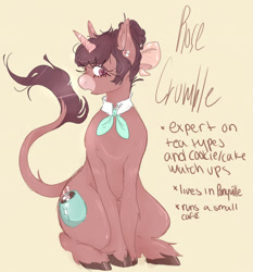Size: 1280x1371 | Tagged: safe, artist:poyees, imported from derpibooru, oc, oc only, oc:rose crumble, classical unicorn, pony, unicorn, ear fluff, leonine tail, ponysona, simple background, solo, unshorn fetlocks