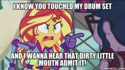 Size: 600x337 | Tagged: safe, edit, edited screencap, imported from derpibooru, screencap, sci-twi, sunset shimmer, twilight sparkle, equestria girls, friendship games, angry, caption, exploitable meme, image macro, meme, memeful.com, step brothers, sunset yells at twilight