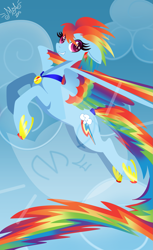 Size: 1173x1920 | Tagged: safe, artist:meastudios, imported from derpibooru, part of a set, rainbow dash, colored wings, female, flying, lineless, multicolored wings, rainbow power, rainbow wings, solo, watermark, wingding eyes