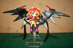 Size: 1270x850 | Tagged: safe, imported from derpibooru, sunset shimmer, equestria girls, bat wings, clothes, deathscythe hell custom, doll, endless waltz, equestria girls minis, eqventures of the minis, gundam wing, irl, photo, skirt, solo, toy