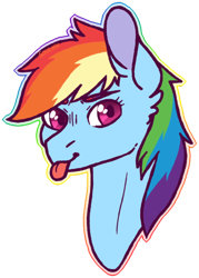 Size: 400x559 | Tagged: safe, artist:soulnik, imported from derpibooru, rainbow dash, pony, bust, female, portrait, simple background, solo, tongue out, transparent background