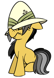 Size: 546x783 | Tagged: safe, artist:cowsrtasty, imported from derpibooru, daring do, /mlp/, cute, daring dorable, female, filly, filly daring do, hat, pith helmet, scrunchy face, simple background, sitting, solo, transparent background, younger