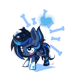 Size: 600x625 | Tagged: safe, artist:ipun, imported from derpibooru, oc, oc only, alicorn, pony, chibi, clothes, female, heart eyes, mare, simple background, socks, solo, striped socks, white background, wingding eyes