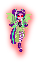 Size: 4019x6500 | Tagged: safe, artist:limedazzle, imported from derpibooru, aria blaze, equestria girls, rainbow rocks, absurd resolution, clothes, dress, female, fin wings, floating, glowing eyes, gradient background, jewelry, pendant, ponied up, red eyes, shoes, show accurate, simple background, sleeveless, solo, transparent background, vector