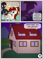 Size: 4000x5500 | Tagged: safe, artist:pananovich, imported from derpibooru, oc, oc only, oc:shadowmoon, oc:silver draw, pegasus, pony, unicorn, comic:the cutie and the beast, absurd resolution, comic, dialogue, engrish, house, shadraw