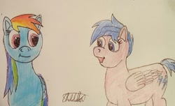 Size: 960x585 | Tagged: safe, artist:rapidsnap, imported from derpibooru, firefly, rainbow dash, pegasus, pony, comic:dash academy, traditional art