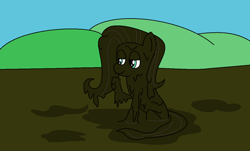 Size: 1206x728 | Tagged: safe, artist:amateur-draw, imported from derpibooru, fluttershy, pony, 1000 hours in ms paint, female, ms paint, mud, muddy, solo