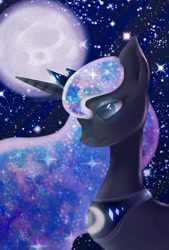 Size: 600x885 | Tagged: safe, artist:xvivido, imported from derpibooru, princess luna, pony, female, moon, night, solo