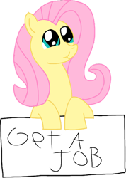 Size: 713x1000 | Tagged: safe, artist:mtad2, imported from derpibooru, fluttershy, pony, can you spare a dime?, female, get a job, scrunchy face, simple background, solo, transparent background