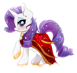 Size: 950x902 | Tagged: safe, artist:confetticakez, imported from derpibooru, rarity, pony, beautiful, blushing, clothes, dress, female, looking at you, smiling, solo