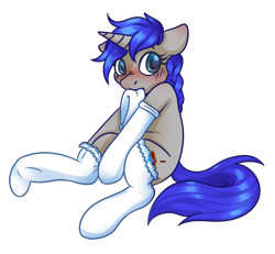 Size: 2435x2254 | Tagged: safe, artist:ruef, imported from derpibooru, oc, oc only, oc:compass rose, pony, clothes, commission, mouth hold, simple background, socks, solo, transparent background