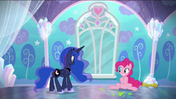Size: 1920x1080 | Tagged: safe, edit, edited screencap, editor:joshua, imported from derpibooru, screencap, pinkie pie, princess luna, the crystalling, butt, moonbutt, plot