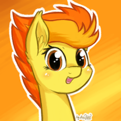 Size: 1024x1024 | Tagged: safe, artist:dsp2003, imported from derpibooru, spitfire, pony, blushing, bust, female, open mouth, portrait, sketch, solo