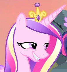 Size: 573x618 | Tagged: safe, imported from derpibooru, screencap, princess cadance, twilight sparkle, alicorn, pony, season 4, three's a crowd, cropped, crown, faic, jewelry, rapeface, regalia, solo, tiara, twilight sparkle (alicorn)