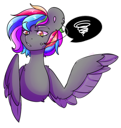Size: 900x950 | Tagged: safe, artist:cinnamonsparx, imported from derpibooru, oc, oc only, oc:rainbow marble, pegasus, pony, simple background, solo, transparent background, wing hands