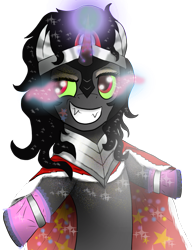 Size: 783x1021 | Tagged: safe, artist:dusk-spark, imported from derpibooru, king sombra, pony, unicorn, fabulous, glitter, glowing hooves, happy, male, simple background, smiling, solo, sombra eyes, sparkles, stallion, transparent background